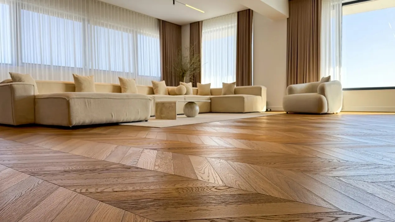 Living cu ferestre panoramice în penthouse-ul XENERO Residence