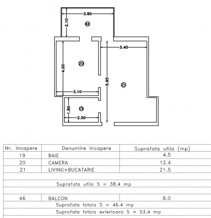 Releveu Tip 1, 2 camere compact, XENERO Residence